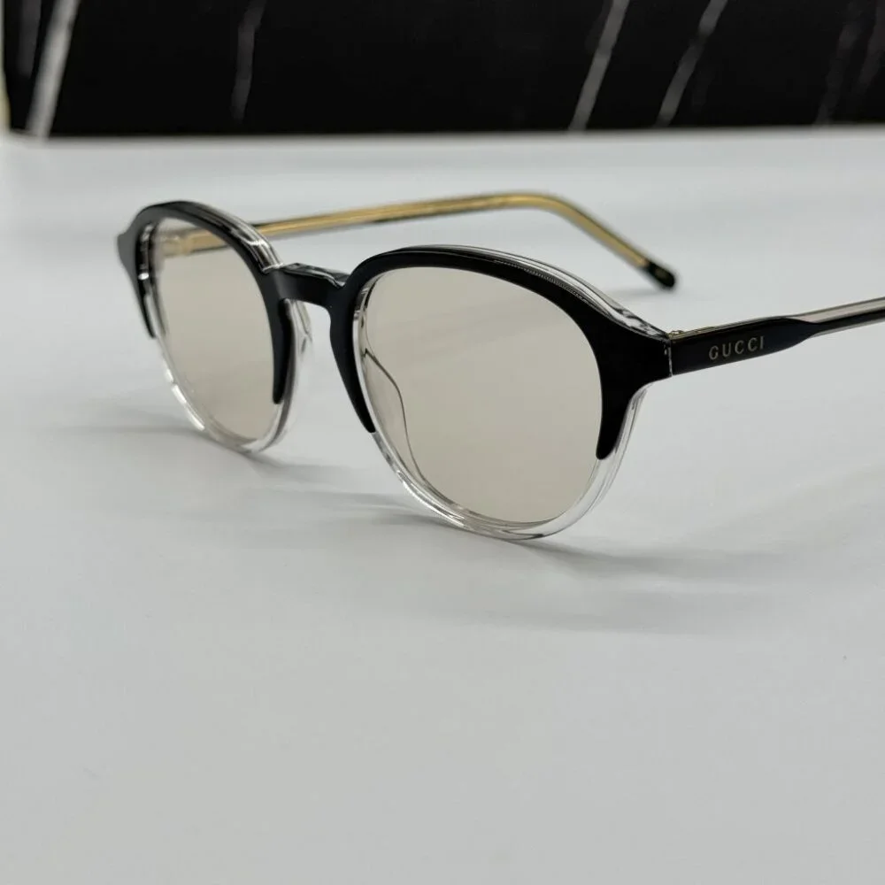 NEW GUCCI GG1212S 002 SUNGLASSES MEN ROUND BLACK EYEWEAR